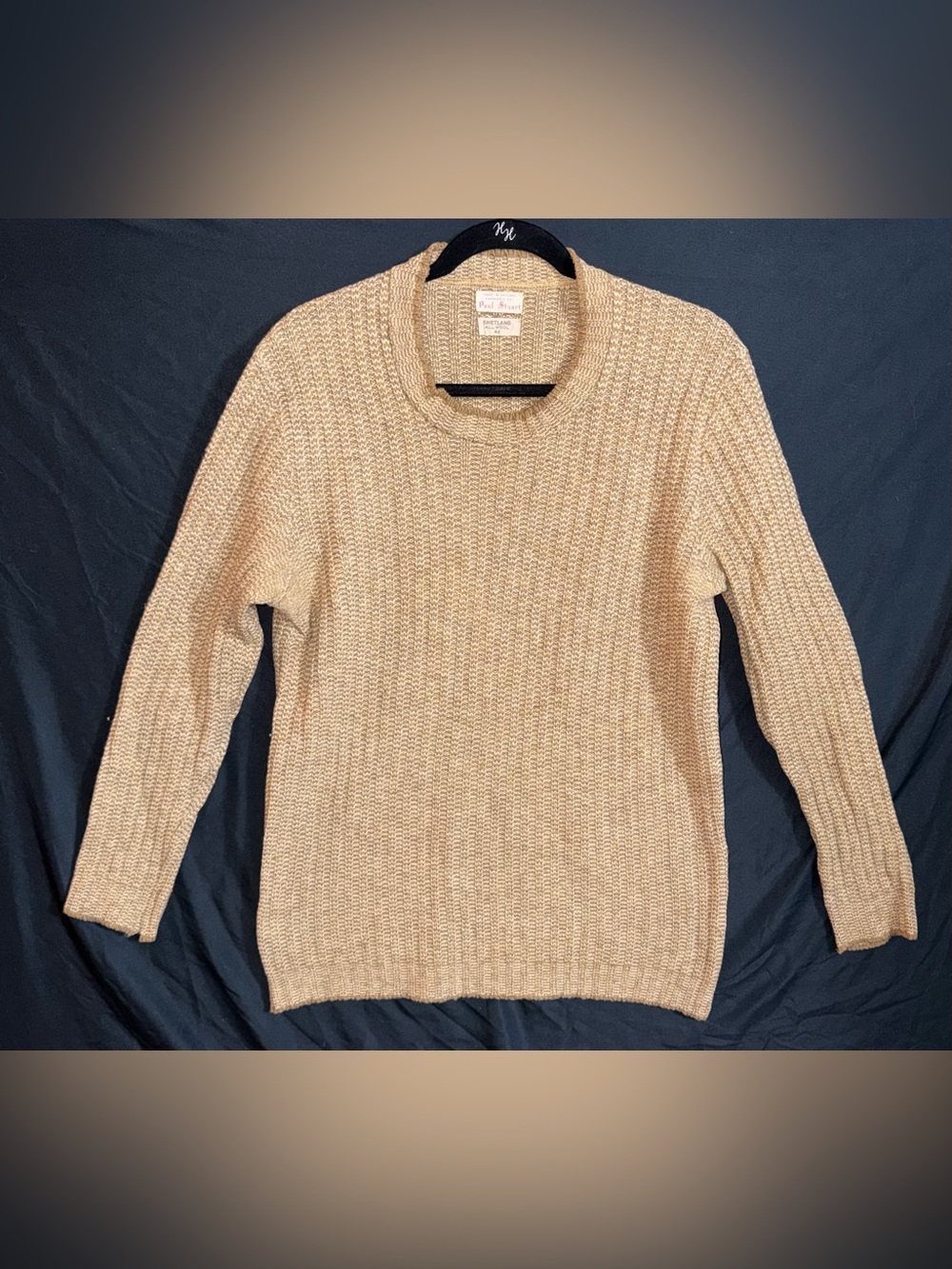Paul Stuart Sweater Men’s 42 (Med) Copper Brown Thick Knit Shetland Wool England